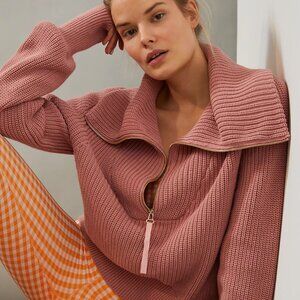 Varley mentone quarter zip pullover rose